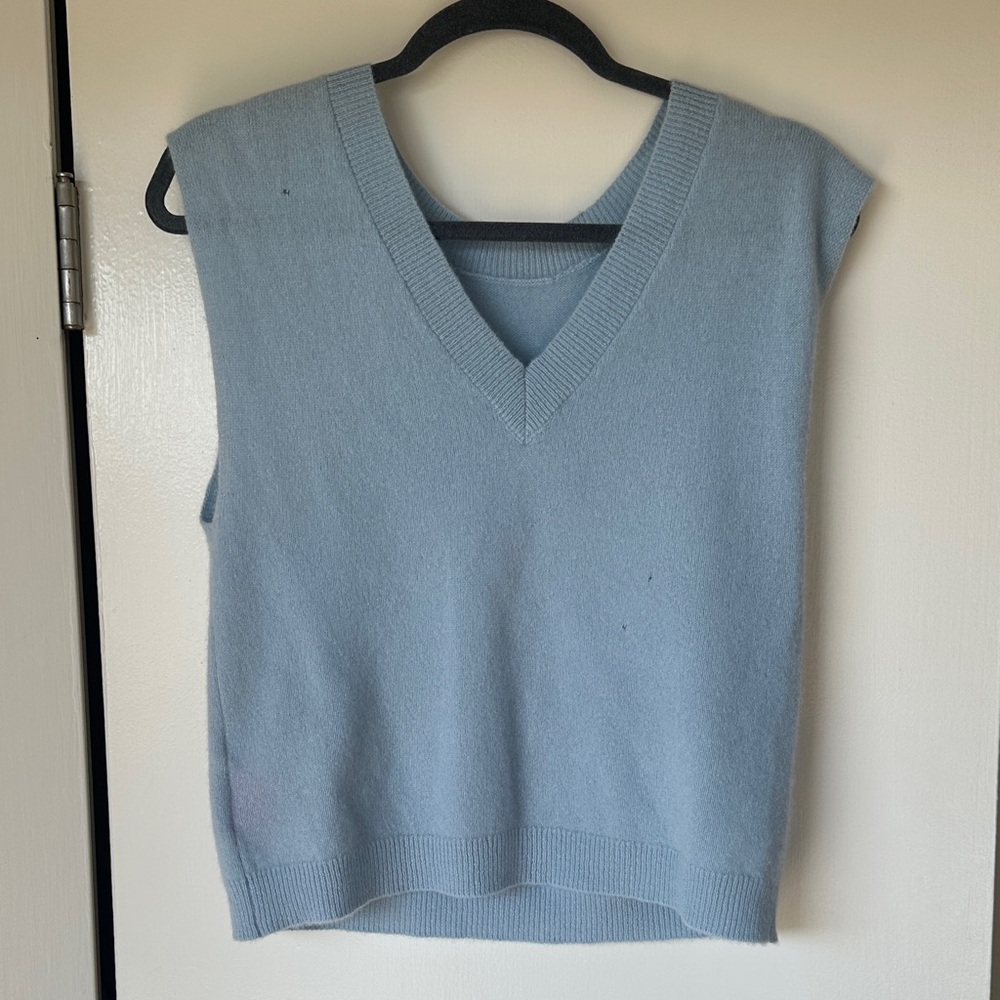 Light Blue V-Neck Sweater Vest